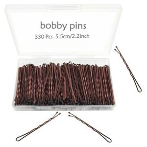 lot 3302 image: Bobby Pins Brown, 330 Count 2.2 Inch Hair Pins With Cute Box, Premium Bobby Pin For Kids, Girls And Women, Great For All Hair Types
