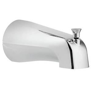 lot 3327 image: Moen Replacement Bathtub Spout with Lift Rod Diverter for Tub and Shower, Chrome Finish, 3801
