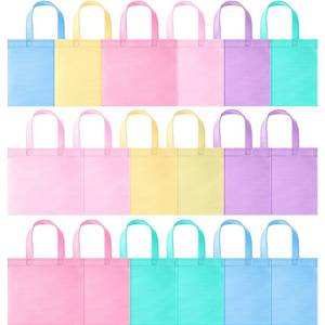 lot 3331 image: Sunnymove 18 Pcs Pastel Gift Bags Bulk with Handles, Small Non Woven Reusable Party Favor Bags, Treat Goodie Totes for Birthday, Baby Shower, Wedding, Bridal Shower, Graduation Supply