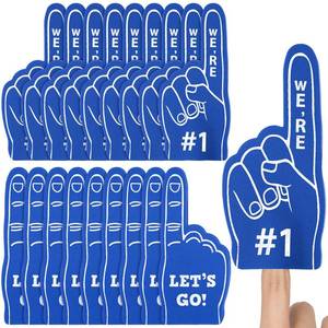 lot 3333 image: Sinmoe 24 Pcs Mini Foam Finger Baseball Fan Mini Foam Finger, Were #1 Sports Themed Party Supplies for Baseball Hockey Football Basketball Events Team Gifts(Dark Blue)