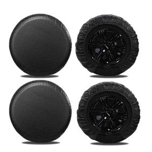 lot 3348 image: Moonet Tire Covers for RV Wheel (4 Pack Black), Oxford Waterproof UV Sun Protectors for Motorhome Boat Trailer Camper Van SUV, Fits Tire Diameter 19-21 & Tire Width 11