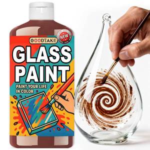 lot 3353 image: GOODTAKE White Glass Paint - Acrylic Paints for Glass Painting & Stained, Ceramic Paints - Vibrant Enamel Paint for Wine Glasses, Bottle and Windows, DIY Crafts & Art (White, 10.5 Fl.Oz)