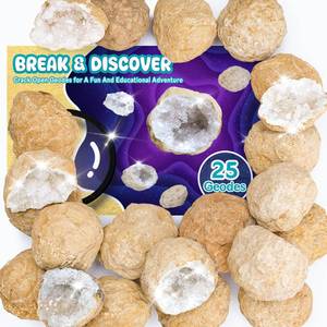 lot 3366 image: Rahato 25 Geodes for Kids Break Open, 90% Hollow, (Large 1.5-2), Geode Kit Science Kits for Kids Age 8-12, Discovery Toys Gifts for Kid
