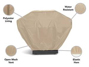 lot 3373 image: Covermates Classic Grill Cover - All-Weather Heavy Duty Outdoor BBQ Cover with Water-Resistant 12-Gauge Vinyl, Mesh Vents, Protection for Large Outdoor Grills, 32 Inch, Classic Tan