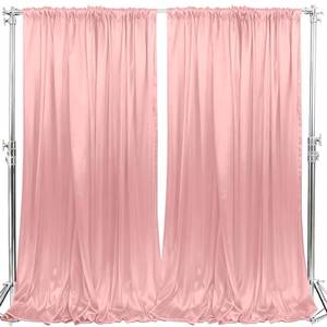 lot 3382 image: SLNNROA 10x10FT Photo Stage Backdrop 2 Panels Curtains Drapes for Photography and Party (Pink)