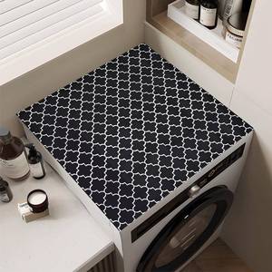 lot 3395 image: MASHDE Washer Dryer Topper, 27 x 27 Non Slip Quick Dry Washer and Dryer Top Protector Mat, Rubber Backing Washing Machine Cover for Home Laundry Bathroom Kitchen (Black)