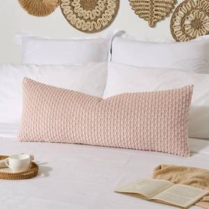 lot 3404 image: Kevin Textile Valentines 14x36 Inch Long Lumbar 1 Pack Boho Decorative Throw Pillow Cover Soft Striped Corduroy Rectangle Cushion Case Farmhouse Accent for Living Room Couch Sofa Bed, Light Pink