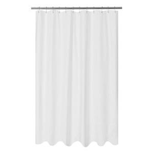 lot 3414 image: Mrs Awesome Embossed Microfiber Extra Long Shower Curtain Liner 71 x 84 inches, Soft Fabric Shower Curtain Washable and Water Repellent,71x84, White