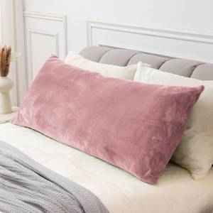 lot 3422 image: BEDELITE Body Pillow Cover with Zipper Closure, Super Soft and Cozy Fuzzy Fleece Pillowcase 20 x 54 Inches, Luxury Fluffy Plush Long Body Pillow Pillowcase for All Seasons(Dusty Pink)