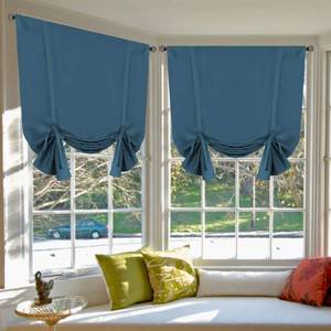 lot 3452 image: H.VERSAILTEX Balloon Shade Blackout Curtain Adjustable Thermal Insulated Tie Up Curtain Panel for Bathroom (2 Panels, 42 inches W x 63 inches L, Dark Teal)