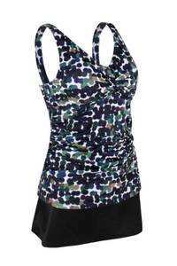 lot 3478 image: JINXUEER Womens Plus Size Swimwear Floral Tankini Set Ruched Modest Two Piece Skirt Swimsuit 18W