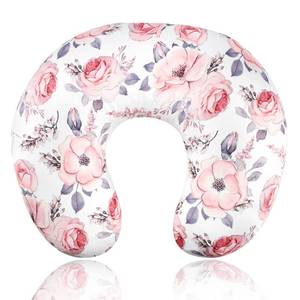lot 3490 image: Nursing Pillow Cover Girls, Floral Breastfeeding Pillow Cover for Baby, Snug Fits Newborn Nursing Pillow Case, Super Soft Breathable, Pink Flower