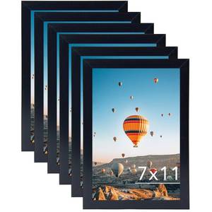 lot 3497 image: JCJMY 7x11 Picture Frame Set of 6 Black for Wall Hanging or Tabletop- Wall Mounting Horizontally or Vertically, 7 x 11 Wall Gallery Poster Photo Frames for 7 by 11 Photo, 6 Pack, Black