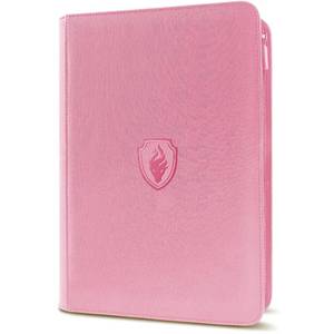 lot 3501 image: Premium Zip Card Binder, Fabmaker 9 Pocket Trading Card Binder, PU Cover Zipper Card Collection Album, Sturdy 360 Side-Loading Card Folder Holder for Game & Sports Cards, Pink