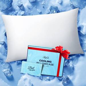lot 3503 image: Ice Cooling Pillowcase for Hot Sleepers, Instantly Cool, Stays Cold All Night, Softer Than Silk Pillow Cases, Pillow Covers with Invisible Zipper, Gift for Men & Women - Standard Size, White (1 Pack)