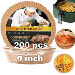 lot 3508 image: Ninja Power XL Gourmia Air Fryer Disposable Paper Liners - 200pcs, 9 Inch Round Parchment Liners for 456 qt Air Fryers, Baking Paper for Oven & Microwave