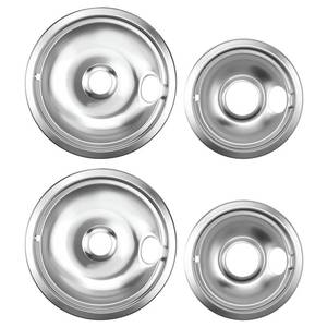 lot 3514 image: Drip Pan Electric Stove Burner Covers for Whirlpool W10278125, 4 Pack(2x6 and 2x8)