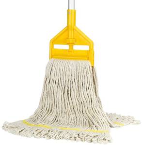 lot 3515 image: Commercial Mop Heavy Duty Industrial Cotton Mop with Long Handle,Looped-End String Wet Mops for Home,Garage,Office, Workshop, Warehouse Floor Cleaning