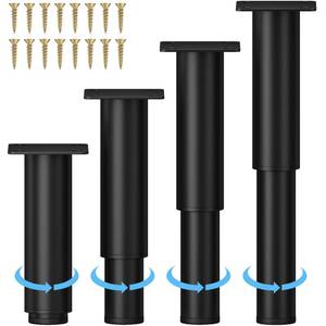 lot 3521 image: Metal Adjustable Furniture Legs 5.12-9.45 inch, Wlrrcwdttc Sofa Legs Cabinet Legs Adjustable Height Replacement Support Legs for BedCouchDresserChairCoffee Table, Legs for Furniture Set of 4-Black