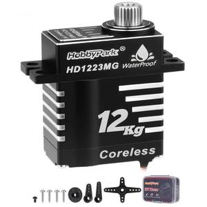 lot 3525 image: HobbyPark Waterproof 12kg High Torque RC Micro Servo Coreless Motor Metal Gear Digital Servo Aluminum Steering Servo for TRX4M TRX4MT 118 Crawler &amp Shift Servo for TRX4 SCX10 110 Airplane 180°