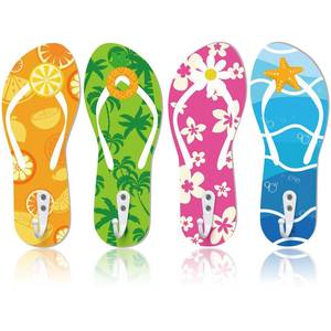 lot 3533 image: Sintuff 4 Pcs Hawaiian Pool Towel Hooks Wooden Ornament Hooks Hawaii Decorative Wall Hooks Towel Rack Hangers for Beach Swimming Pool Bathroom Bedroom Decoration