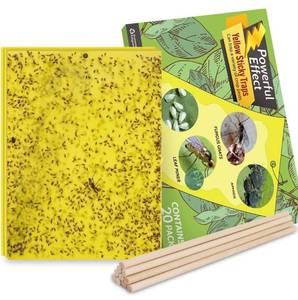 lot 3535 image: Kensizer 20-Pack Fruit Fly Trap, Yellow Sticky Gnat Traps Killer for IndoorOutdoor Flying Plant Insect Like Fungus Gnats, Whiteflies, Aphids, Leaf Miners - 6x8 in, Twist Ties Included