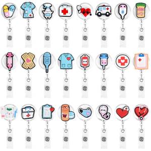 lot 3540 image: 24Pcs Medical Badge Reel, Retractable Nursing ID Badge Holders Nurse Accessories for Doctor Medical Health Hospital Office Worker Gifts. (Nurse)