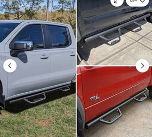 lot 3128 image: Black Steel Running Boards for 2002-2008 Dodge Ram Quad Cab Model #BC20365-70 Stock photo not exact