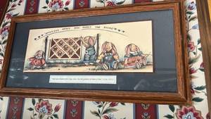 lot 40009 image: Amazing Grace Bunny Rabbit Family Framed Print with Biblical Quote