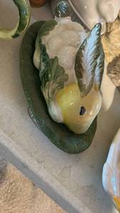 lot 40074 image: Ceramic Duck on Lily Pad Decorative Figurine