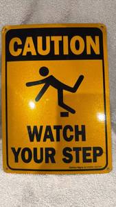 (2) Caution Watch Your Step Safety Warning Sign