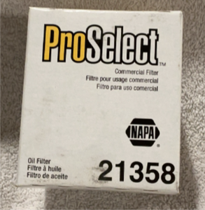 lot 72 image: NAPA ProSelect 21358 Commercial Oil Filter