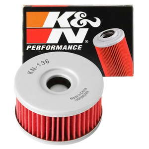 lot 74 image: K&N KN-136 Motorcycle Oil Filter High Performance Premium Designed to be used with Synthetic or Conventional Oils Fits Select Suzuki Vehicles  KN-136