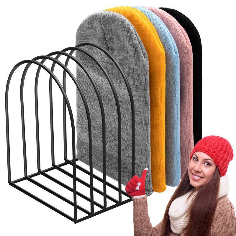lot 36221 image: Beanie Holder Organizer Metal Beanie Hat Display Stand Knitted Hat Storage Rack for Swimming Cap Display Vendors Home Entryway Tabletop Bedroom Closet Dresser Room Office - Retail $25