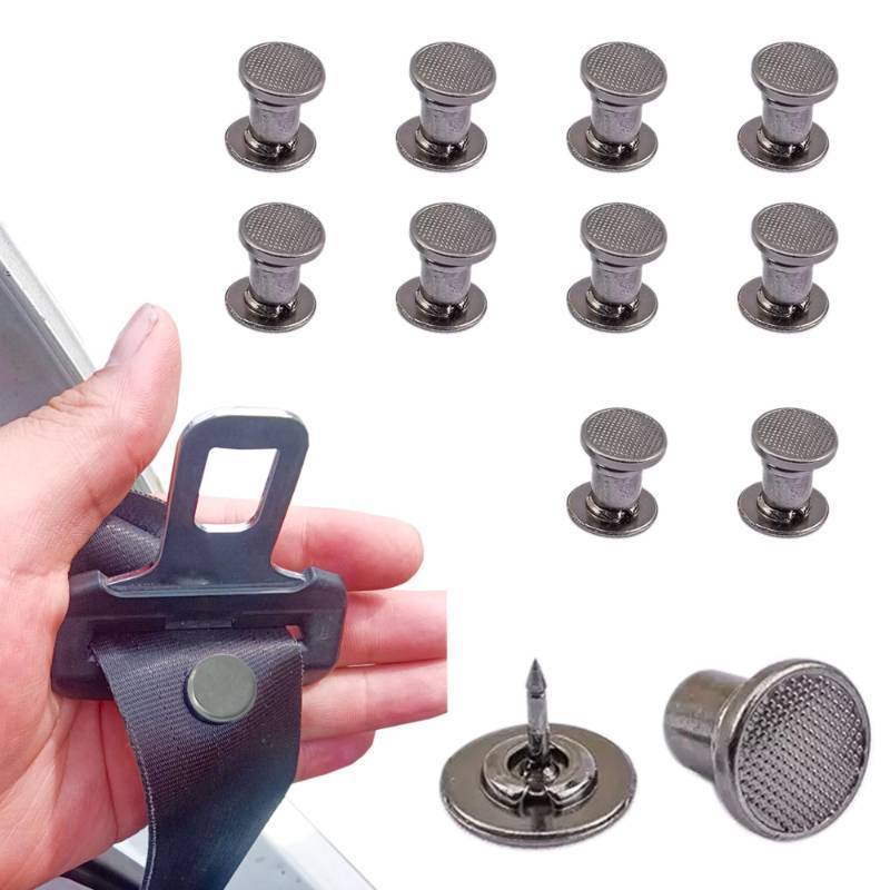 lot 36442 image: 10PCS Seat Belt Button Stop Seatbelt Stopper Button Adjustable Seatbelt Buckle Stopper Alloy Car Seatbelt Clips Prevent Safety Buckle from Slipping - Retail $10