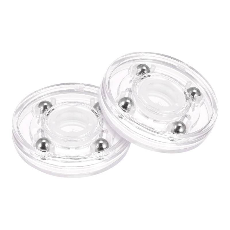 lot 36456 image: 2inch Rotating Swivel Stand with Steel Ball Bearings Lazy Susan Base Turntable for Kitchen Corner Cabinets, Clear Pack of 2 - Retail $9