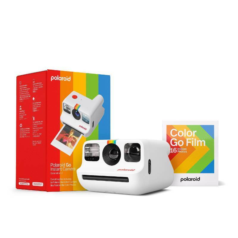 lot 36122 image: Polaroid Go Generation 2 - Mini Instant Camera  Film Bundle (8 Photos Included) - White (6282) - Retail $106
