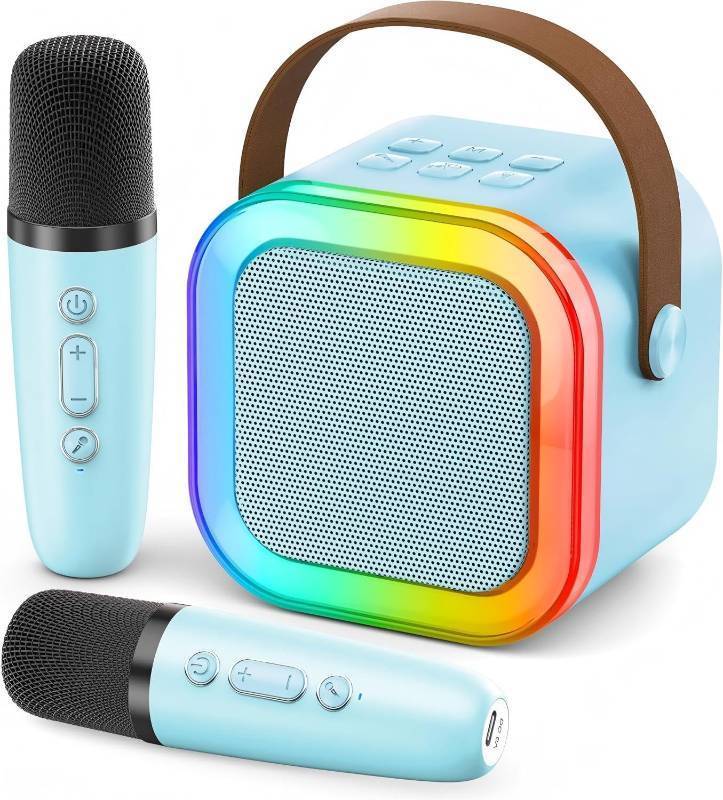 lot 36147 image: Mini Karaoke Machine for Kids, 2026 TOP Toys Easter Birthday Gifts Ideas for Girls Ages 4, 5, 6, 7, 8, 9, 10, 12 Years Old, Portable MP3 Player with 2 Wireless Mics for Family Home Party - Retail $25