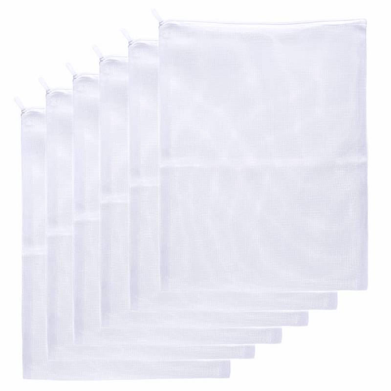 lot 36192 image: Aquarium Filter Bags Large - Reusable Fish Tank Filter Media Mesh Bags with Plastic Zipper (11.5 x 15.5 inch (6 Pack)) - Retail $9