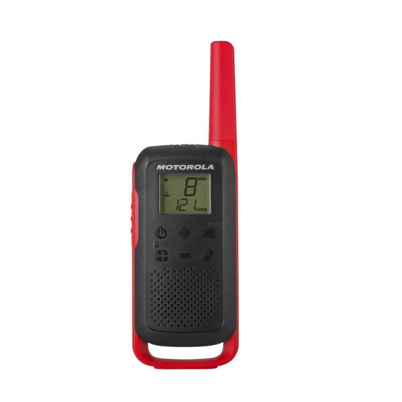 lot 16312 image: Motorola Solutions T210 Two-Way Radio Black WRed Two-Pack - Retail $42