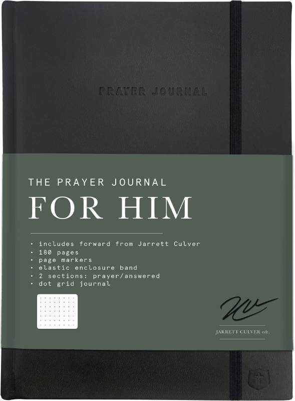 lot 16347 image: The Prayer Journal for Him A Daily Christian Journal for Men to Practice Gratitude, Reduce Anxiety and Strengthen Your Faith (Premium Vegan Leather Hardcover) - Retail $15
