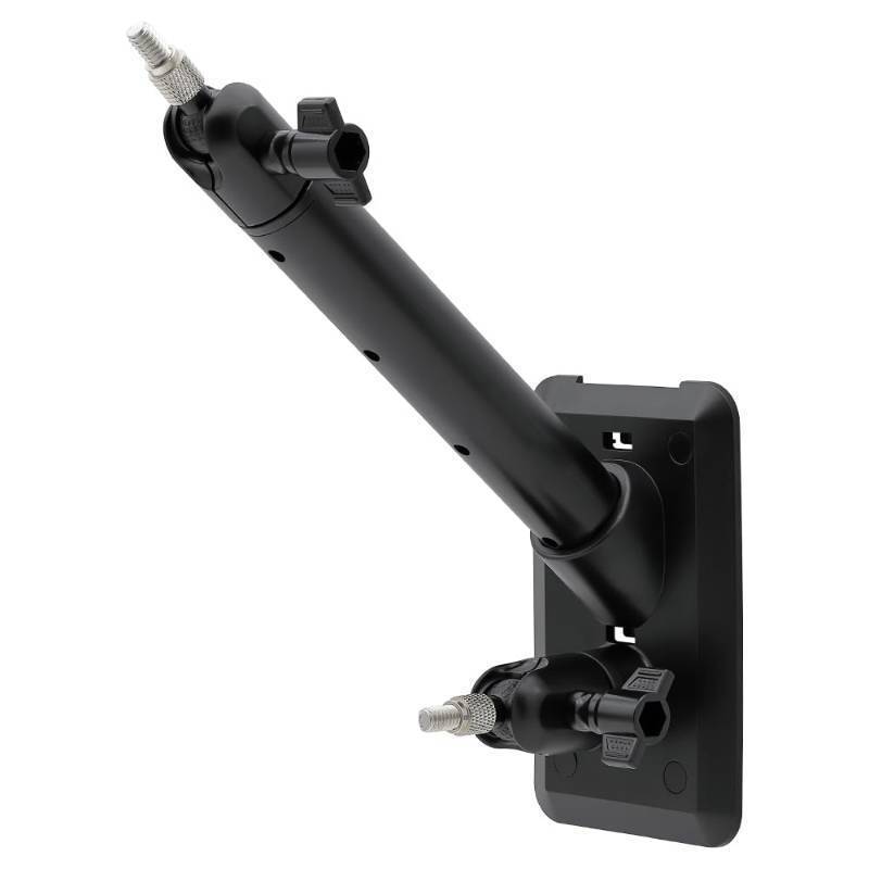 lot 34589 image: 2-in-1 Wall Mount for Ring, Arlo, and Cameras & Solar Panels with 14-20 Screw Hole - Black - Retail $20