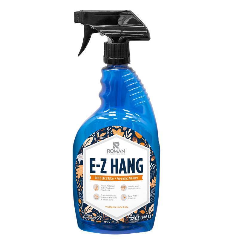 lot 55547 image: E-Z Hang Peel & Stick Wallpaper Helper, Clear, Non-Staining, 32 Fluid Ounces - Retail $14