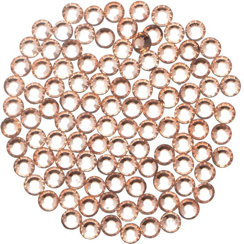 lot 56553 image: 3000 Pieces Hot Fix Glass Flatback Rhinestones HotFix Round Crystal Gems (Light Champagne, SS10) - Retail $9