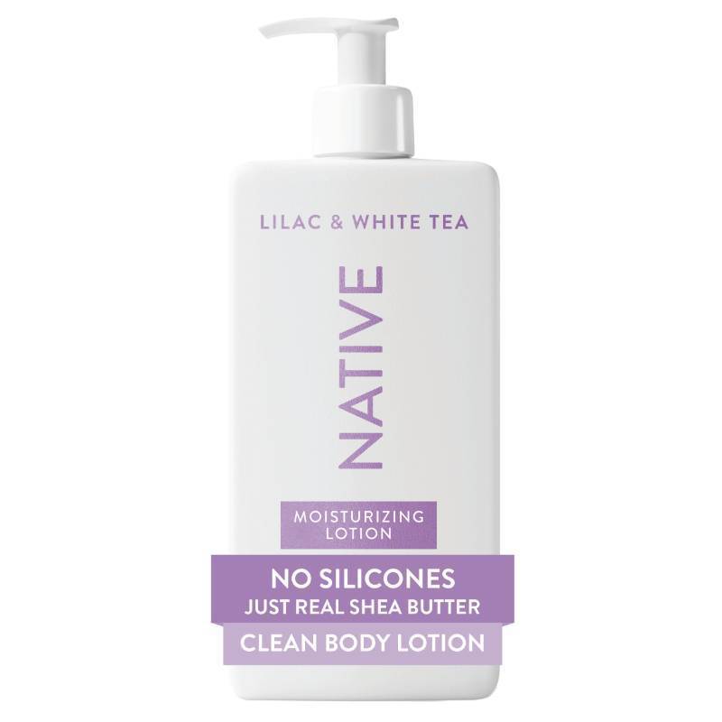 lot 56585 image: Native Body Lotion Contains Naturally Derived Plant-Based Moisturizers for Women and Men  Restores Dry Skin, Lilac & White Tea, 16.5 fl oz - Retail $14