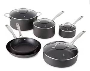 lot 16544 image: Cooks Hard Anodized 10-pc. Cookware Set - Retail $260