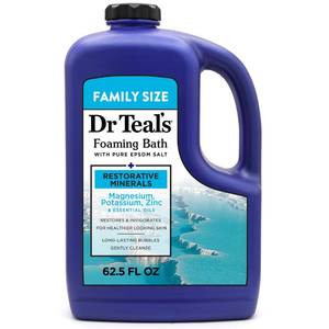 lot 16582 image: Dr Teals Foaming Bath with Pure Epsom Salt, Restorative Minerals with Magnesium, Potassium, Zinc & Essential Oils, 62.5 fl oz - Retail $14