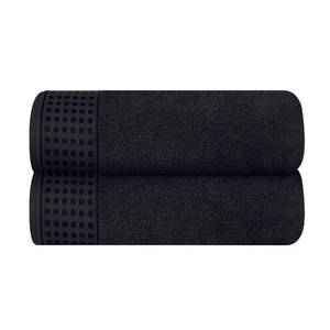 lot 16586 image: 100% Cotton 2 Pack Oversized Bath Towel Set 28x55 Inches, Ultra Soft Highly Absorbent Compact Quickdry & Lightweight Large Bath Towels, Ideal for Gym Travel Camp Pool - Black - Retail $14