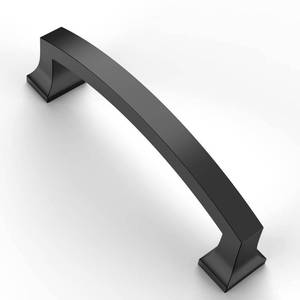 lot 16588 image: 5 Pack 4 Inch(102mm) Hole Centers Kitchen Cabinet Handles, Matte Black Cabinet Pulls Kitchen Cabinet Hardware for Cupboard Drawer Pulls Dresser Handles - Retail $26