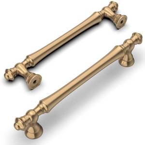 lot 16589 image: 10 Pack Champagne Bronze Cabinet Pulls 5 Inch(128mm) Hole Center Cabinet Hardware Kitchen Cabinet Handles for Bathroom Drawer Pulls Dresser Pulls ZH0014... - Retail $46